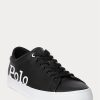 Černobílé pánské kožené tenisky Ralph Lauren Longwood Logo Černobílé pánské kožené tenisky Ralph Lauren Longwood Logo