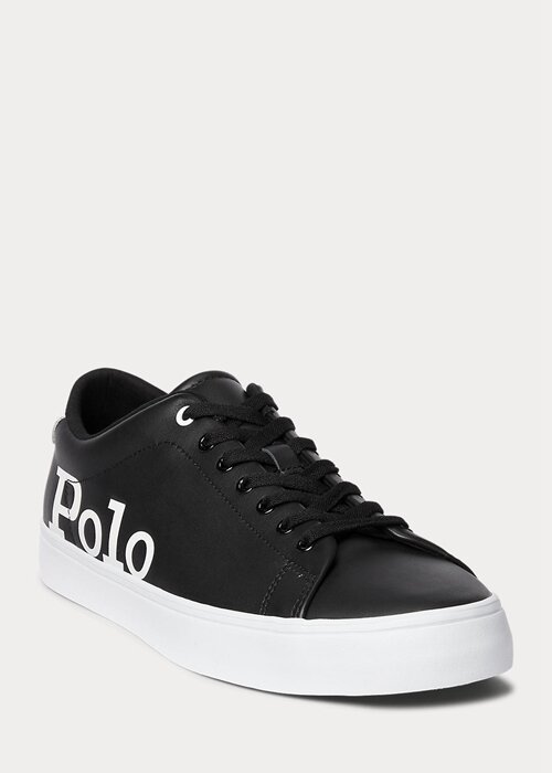 Černobílé pánské kožené tenisky Ralph Lauren Longwood Logo Černobílé pánské kožené tenisky Ralph Lauren Longwood Logo