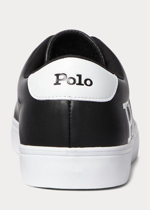 Černobílé pánské kožené tenisky Ralph Lauren Longwood Logo Černobílé pánské kožené tenisky Ralph Lauren Longwood Logo