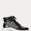 Černošedé dámské vysoké tenisky Ralph Lauren Rylee Monogram Jacquard