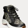 Černošedé dámské vysoké tenisky Ralph Lauren Rylee Monogram Jacquard