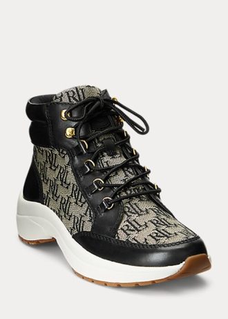 Černošedé dámské vysoké tenisky Ralph Lauren Rylee Monogram Jacquard Černošedé dámské vysoké tenisky Ralph Lauren Rylee Monogram Jacquard