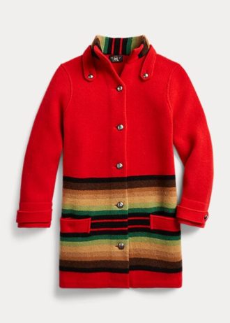 Červené dámské kabáty z vlny Ralph Lauren