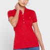 Červené dámské polokošile Ralph Lauren Button Detail Shirt