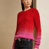Červené dámské svetry Ralph Lauren Lunar New Year kabel-pletené Červené dámské svetry Ralph Lauren Lunar New Year kabel-pletené