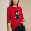 Červené dámské svetry Ralph Lauren unar New Year Bear