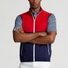 Červená / námořnická pánská vodoodpudivá sbalitelná vesta Ralph Lauren