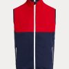 Červená / námořnická pánská vodoodpudivá sbalitelná vesta Ralph Lauren