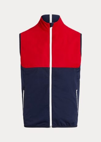 Červená / námořnická pánská vodoodpudivá sbalitelná vesta Ralph Lauren