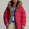 Červené pánské bundy Ralph Lauren oboustranné péřové bundy