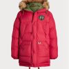 Červené pánské bundy Ralph Lauren oboustranné péřové bundy