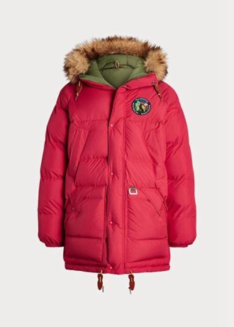 Červené pánské bundy Ralph Lauren oboustranné péřové bundy
