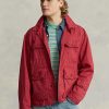 Červené pánské bundy Ralph Lauren Twill Wading