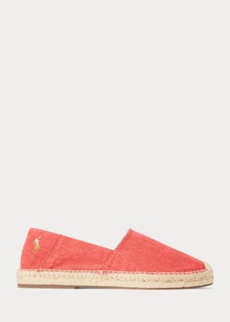 Červené pánské espadrilky z praného plátna Ralph Lauren Cevio