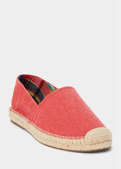 Červené pánské espadrilky z praného plátna Ralph Lauren Cevio Červené pánské espadrilky z praného plátna Ralph Lauren Cevio