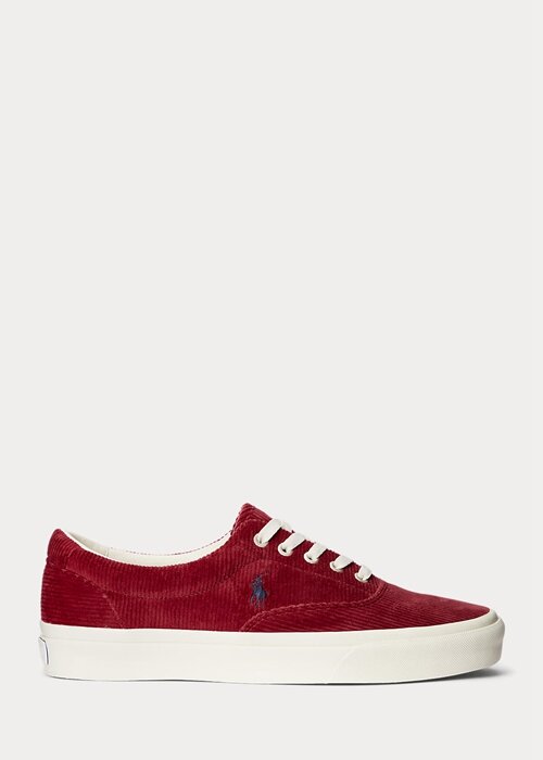 Červené pánské manšestrové tenisky Ralph Lauren Keaton Červené pánské manšestrové tenisky Ralph Lauren Keaton