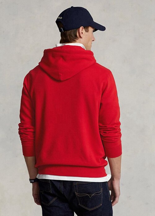 Červená pánská mikina Ralph Lauren Big Polo Crest Fleece s kapucí Červená pánská mikina Ralph Lauren Big Polo Crest Fleece s kapucí