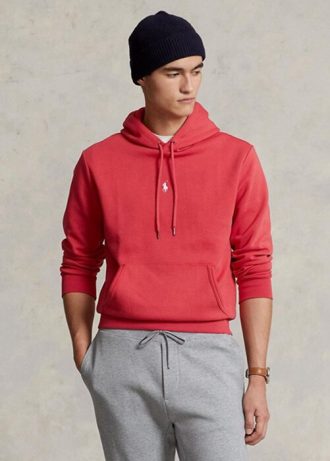 Červená pánská mikina Ralph Lauren s dvojitým úpletem