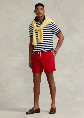 Červené pánské šortky Ralph Lauren Traveler Swimming Trunk