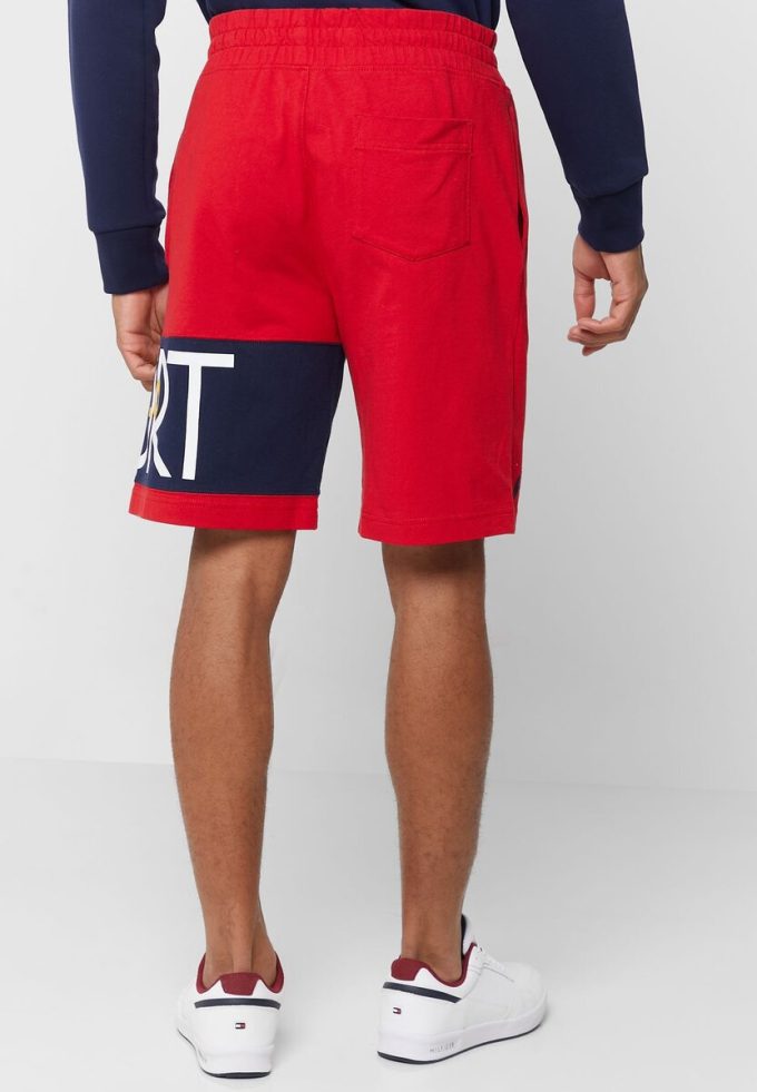 Červené pánské šortky s logem Ralph Lauren Červené pánské šortky s logem Ralph Lauren
