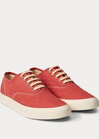 Červené pánské plátěné tenisky Ralph Lauren
