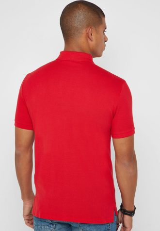Červené pánské polokošile Ralph Lauren Basic Mesh