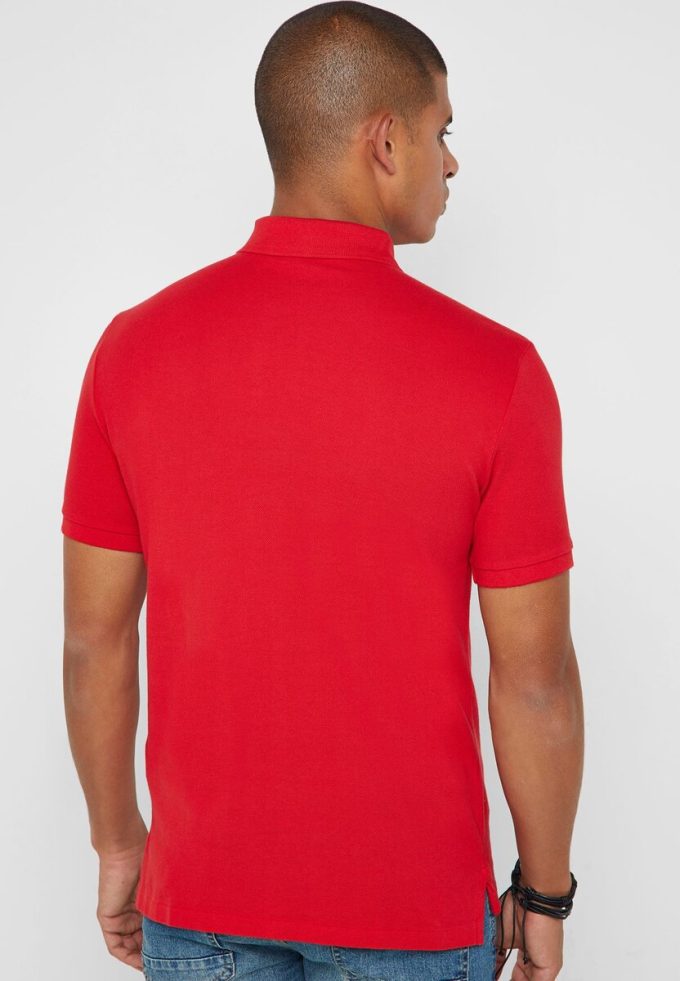 Červené pánské polokošile Ralph Lauren Basic Mesh Červené pánské polokošile Ralph Lauren Basic Mesh