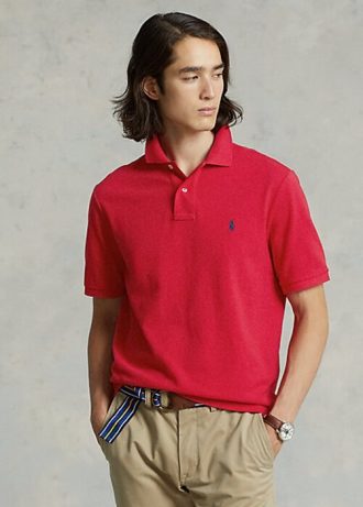 Červené pánské polokošile Ralph Lauren ikonické síťované Červené pánské polokošile Ralph Lauren ikonické síťované