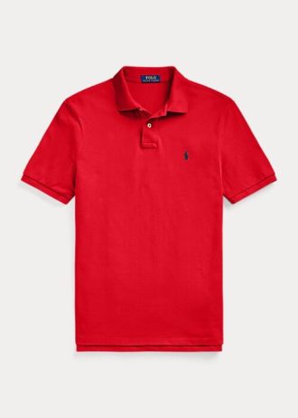 Červené pánské polokošile Ralph Lauren ikonické síťované Červené pánské polokošile Ralph Lauren ikonické síťované