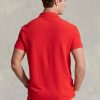 Červené pánské Slim Fit Mesh Polo košile Ralph Lauren Custom Červené pánské Slim Fit Mesh Polo košile Ralph Lauren Custom