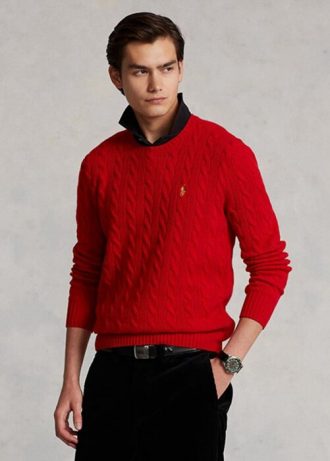 Červené pánské svetry Ralph Lauren Lunar New Year Vlněno-kašmírové svetry