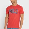 Červená pánská trička Ralph Lauren Slogan Crew Neck Červená pánská trička Ralph Lauren Slogan Crew Neck