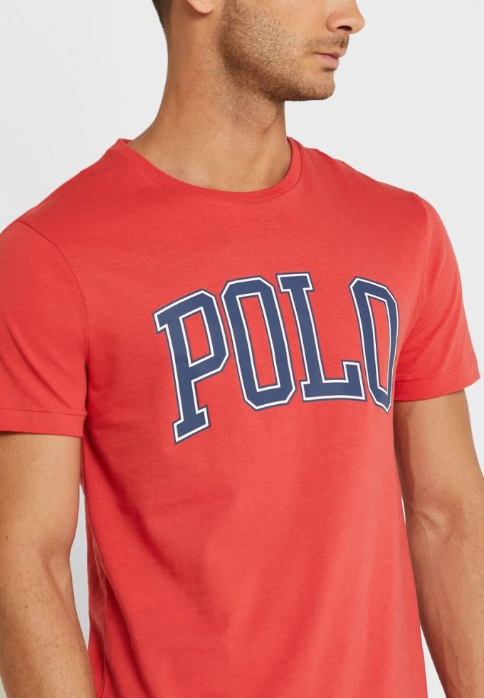 Červená pánská trička Ralph Lauren Slogan Crew Neck Červená pánská trička Ralph Lauren Slogan Crew Neck