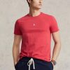 Červená pánská trička Slim Fit Crewneck Ralph Lauren Custom Červená pánská trička Slim Fit Crewneck Ralph Lauren Custom