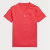 Červená pánská trička Slim Fit Crewneck Ralph Lauren Custom Červená pánská trička Slim Fit Crewneck Ralph Lauren Custom
