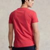 Červená pánská trička Slim Fit Crewneck Ralph Lauren Custom Červená pánská trička Slim Fit Crewneck Ralph Lauren Custom