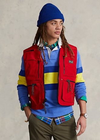 Červená pánská vodoodpudivá užitková vesta Ralph Lauren