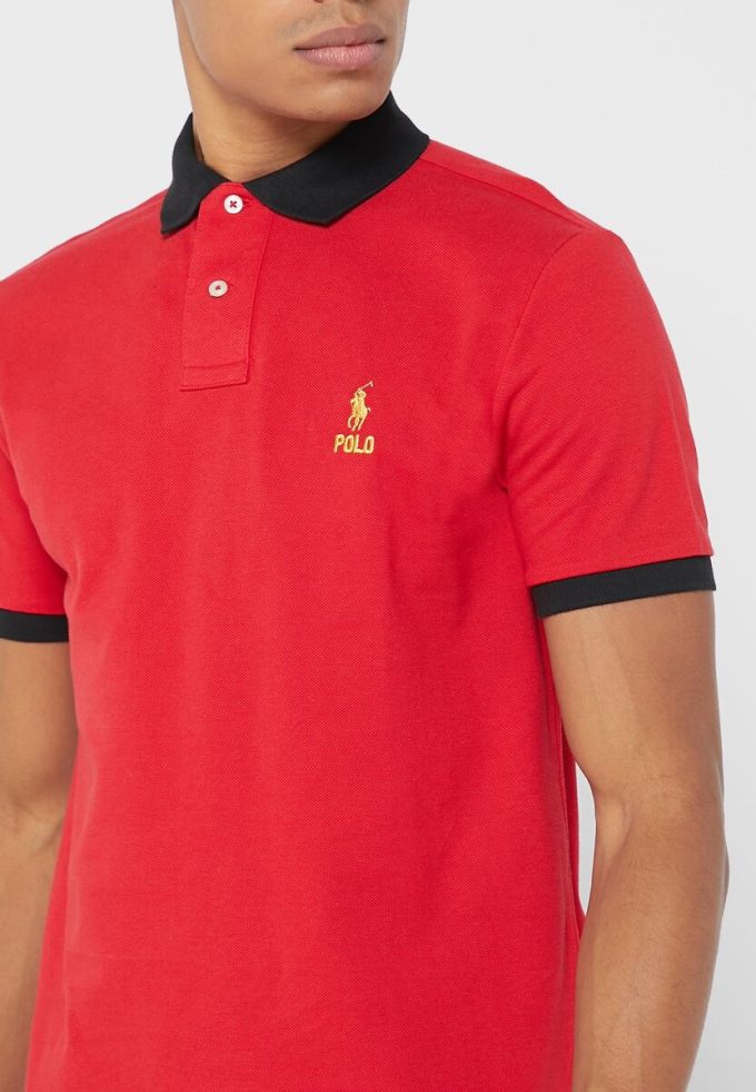 Červená pánská základní trička Ralph Lauren Červená pánská základní trička Ralph Lauren