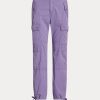 Fialové dámské kotníkové kalhoty Ralph Lauren Featherweight Twill Cargo Fialové dámské kotníkové kalhoty Ralph Lauren Featherweight Twill Cargo