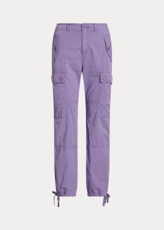 Fialové dámské kotníkové kalhoty Ralph Lauren Featherweight Twill Cargo