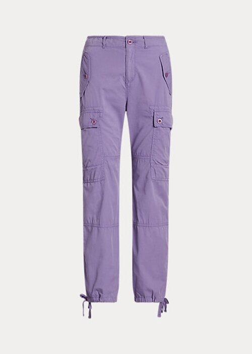 Fialové dámské kotníkové kalhoty Ralph Lauren Featherweight Twill Cargo Fialové dámské kotníkové kalhoty Ralph Lauren Featherweight Twill Cargo