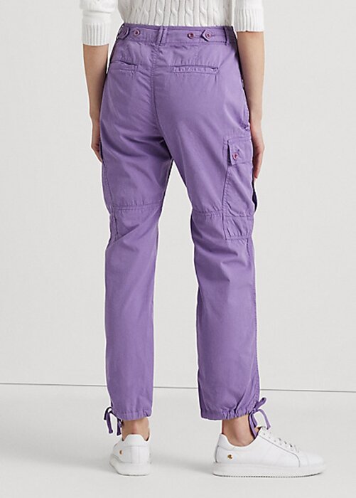 Fialové dámské kotníkové kalhoty Ralph Lauren Featherweight Twill Cargo Fialové dámské kotníkové kalhoty Ralph Lauren Featherweight Twill Cargo