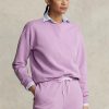 Fialové dámské mikiny Ralph Lauren Fleece Crewneck Pullover Fialové dámské mikiny Ralph Lauren Fleece Crewneck Pullover