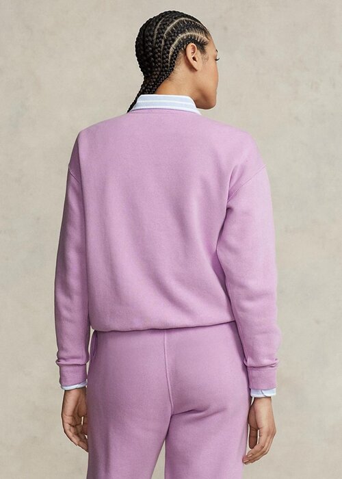 Fialové dámské mikiny Ralph Lauren Fleece Crewneck Pullover Fialové dámské mikiny Ralph Lauren Fleece Crewneck Pullover