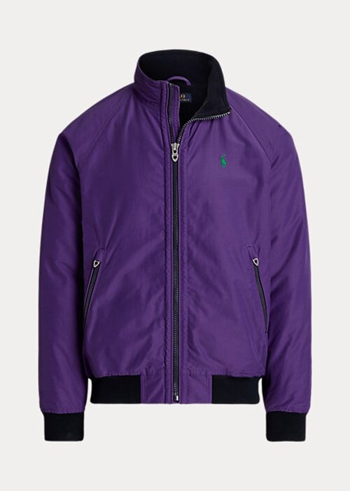 Fialové pánské bundy s raglánovými rukávy Ralph Lauren Fialové pánské bundy s raglánovými rukávy Ralph Lauren