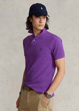 Fialové pánské polokošile Ralph Lauren ikonické síťované Fialové pánské polokošile Ralph Lauren ikonické síťované