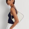Francouzská námořnická dot/krémová dámská polka-Dot kožená kabelka Ralph Lauren