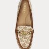 Hnědé dámské žakárové mokasíny Ralph Lauren Averi II Monogram