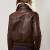Hnědé dámské bundy Ralph Lauren Niketa Burnished Merino Shearling
