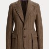 Hnědé dámské bundy Ralph Lauren Preston Herringbone Hnědé dámské bundy Ralph Lauren Preston Herringbone
